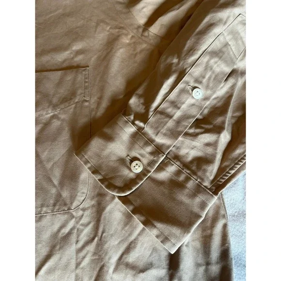 Mens Ralph Lauren Long Sleeve Tan Button Down Shirt Casual Business - Picture 3 of 7